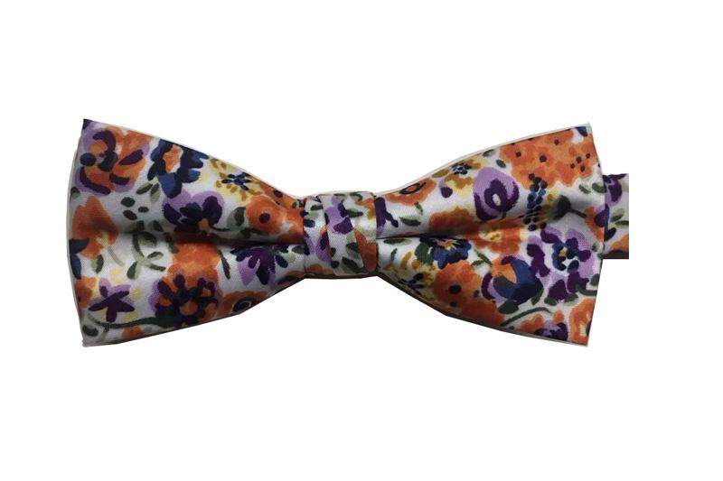 EXBO21011 Mehrfarbige, trendige Fliege aus Polyester mit Blumendruck
   