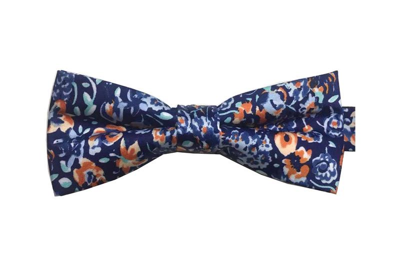 EXBO21013 Marineblaue, mehrfarbige, trendige Fliege aus Polyester mit Aufdruck
   