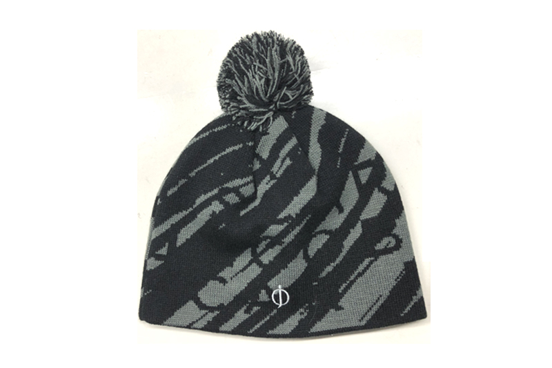 EXBE21005 Modische, bequeme Beanie aus Acryl-Baumwolle, grau, Jacquard
   