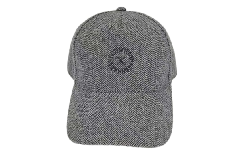 EXCAP22001 Golfkappe aus Polyesterwolle mit Fischgrätenmuster, Grau
   