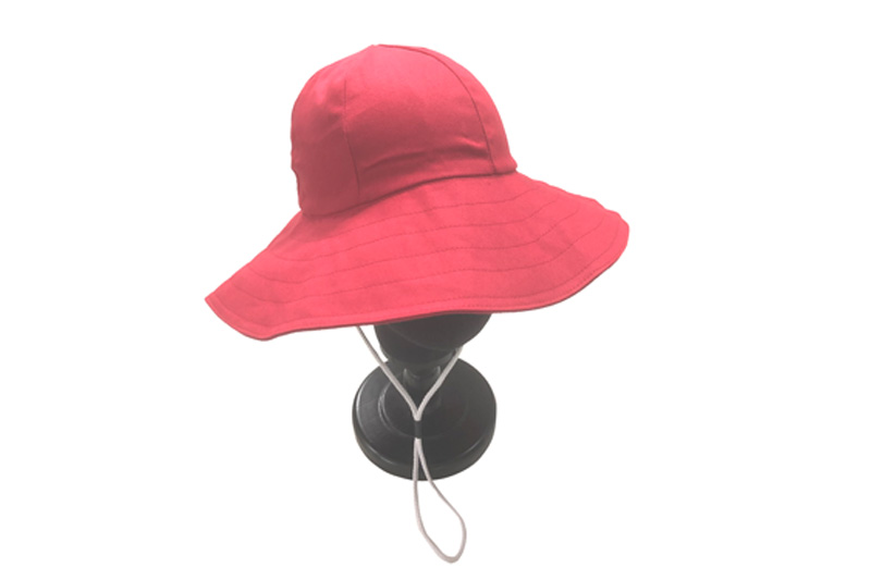 EXBH23001 Roter und schwarzer sonnenfester Fischerhut aus Baumwolle
   