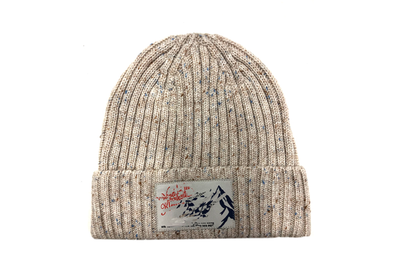 EXBE23010 Strickmütze aus Acryl-Nylonwolle in Beige mit Nappagarn
   