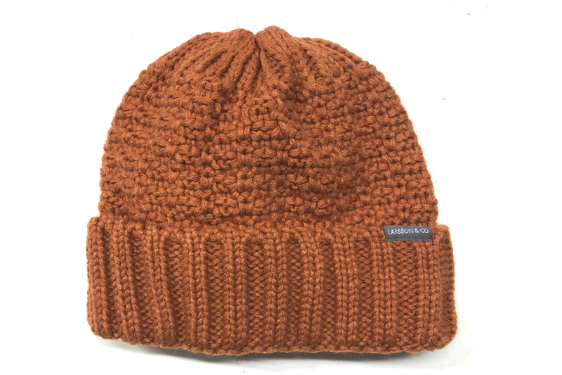 EXKH23004 Rostfarbene Acryl-Klassische Strickmütze
   